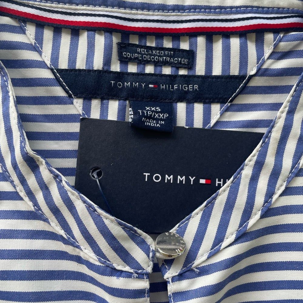 BNWT Tommy Hilfiger Striped, Sleeveless Blouse, XXS - Picture 3 of 3